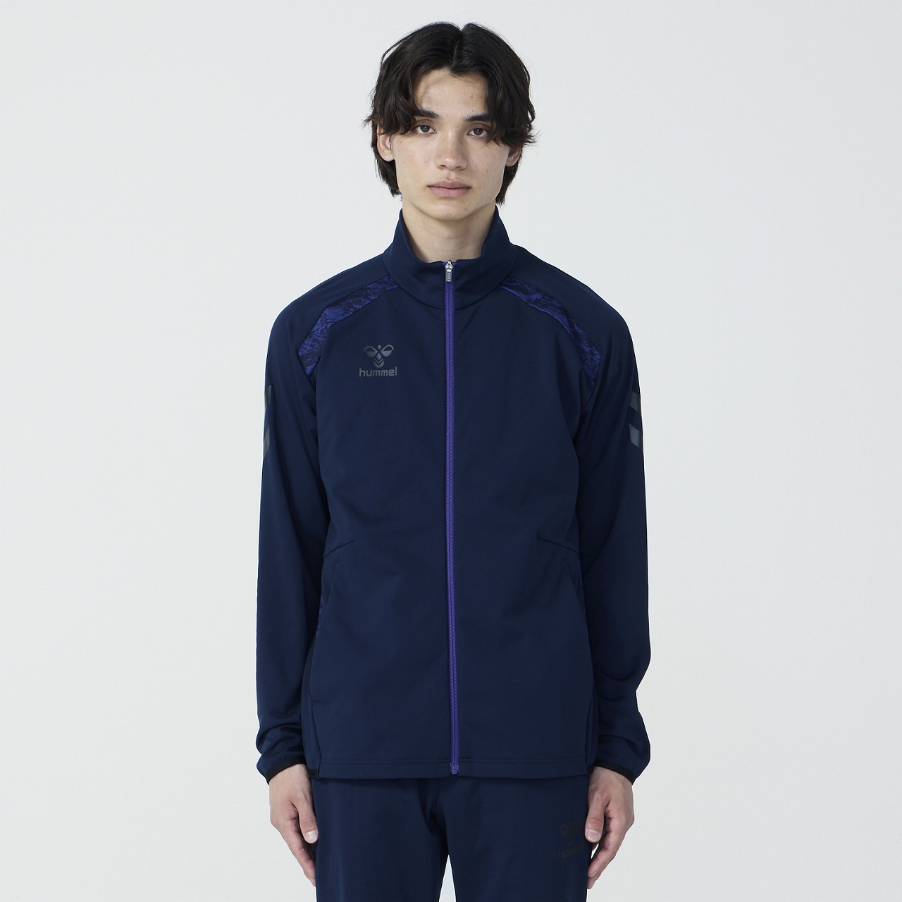 ヒュンメル hummel 超美品 XL ネイビー セットアップ 紺 ヒュンメル