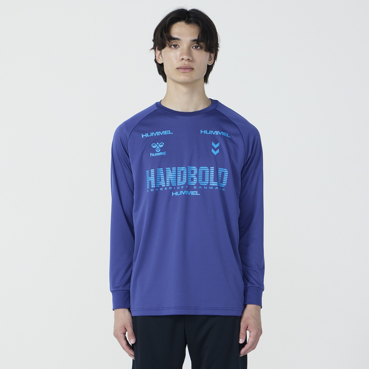 hummel バレーボールシャツ 青 サイズL 背番号3 hummel 青 長袖シャツ Lサイズ - メルカリ